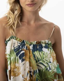 Robe Longue Imprimée Végétaux En 100% Coton PALMERAIE 741 Multico -Pyjama Chic Femme Magasin robe longue imprimee vegetaux en 100 coton palmeraie 741 multico 2