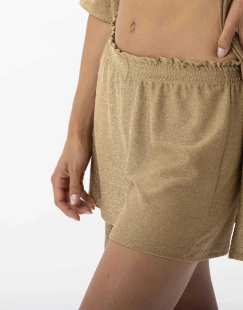 Short En Maille Lurex PALMA 780 Doré -Pyjama Chic Femme Magasin short en maille lurex palma 780 dore 2
