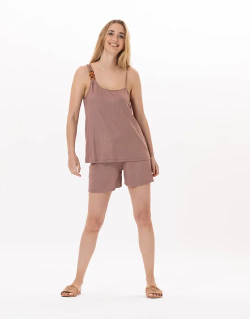Short En Viscose RAMATUELLE 980 Sable -Pyjama Chic Femme Magasin short en viscose ramatuelle 980 sable 3