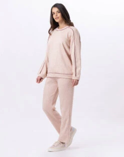 Sweat En Maille Tricot ALPAGA 830 Beige -Pyjama Chic Femme Magasin sweat en maille tricot alpaga 830 beige 5