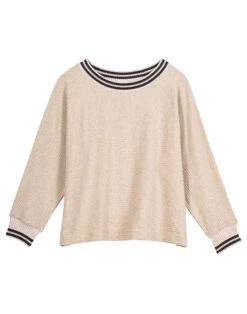 Sweat En Maille Tricot ESMEE 830 Beige -Pyjama Chic Femme Magasin sweat en maille tricot esmee 830 beige 7