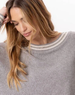 Sweat En Maille Tricot ESMEE 830 Gris Chine 11 Sweat En Maille Tricot ESMEE 830 Gris Chine -Pyjama Chic Femme Magasin sweat en maille tricot esmee 830 gris chine 2