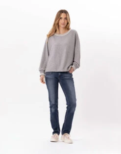 Sweat En Maille Tricot ESMEE 830 Gris Chine