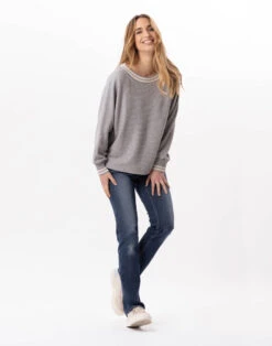 Sweat En Maille Tricot ESMEE 830 Gris Chine 12 Sweat En Maille Tricot ESMEE 830 Gris Chine -Pyjama Chic Femme Magasin sweat en maille tricot esmee 830 gris chine 3