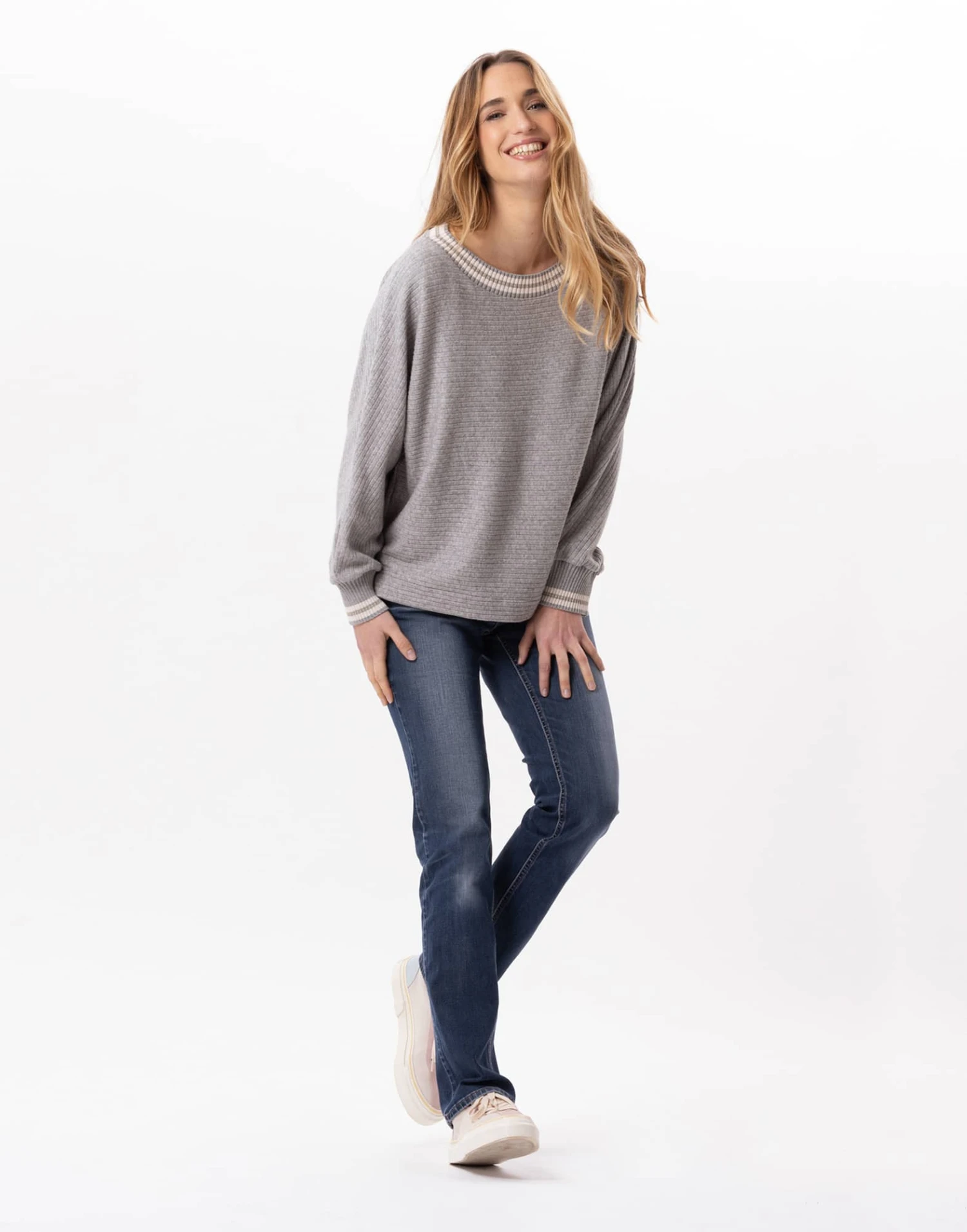 Sweat En Maille Tricot ESMEE 830 Gris Chine 4 Sweat En Maille Tricot ESMEE 830 Gris Chine – Image 4