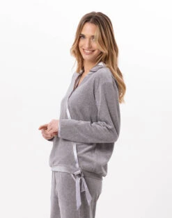 Sweat En Velours VELVET 830Gris Chine -Pyjama Chic Femme Magasin sweat en velours velvet 830 gris chine 4