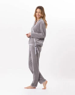 Sweat En Velours VELVET 830Gris Chine -Pyjama Chic Femme Magasin sweat en velours velvet 830 gris chine 6