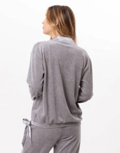 Sweat En Velours VELVET 830Gris Chine -Pyjama Chic Femme Magasin sweat en velours velvet 830 gris chine 8