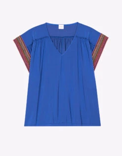 Tee-shirt En Jersey PAMPELONNE 930 Bleu -Pyjama Chic Femme Magasin tee shirt en jersey pampelonne 930 bleu 6