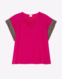 Tee-shirt En Jersey PAMPELONNE 930 Fuchsia -Pyjama Chic Femme Magasin tee shirt en jersey pampelonne 930 fuchsia 8