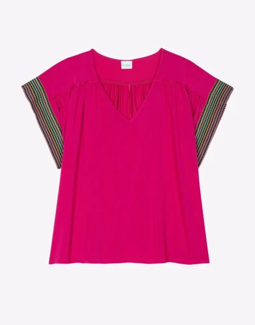 Tee-shirt En Jersey PAMPELONNE 930 Fuchsia -Pyjama Chic Femme Magasin tee shirt en jersey pampelonne 930 fuchsia 8