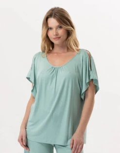 Tee-Shirt En Viscose RAMATUELLE 930 Vert D'eau
