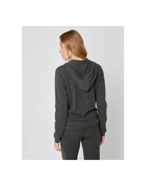 Veste En Cachemire Zippée à Capuche Anthracite 6 Veste En Cachemire Zippée à Capuche Anthracite -Pyjama Chic Femme Magasin veste en cachemire cache 002 zippee devant a capuche coloris anthracite 2