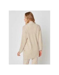 Veste En Cachemire Col Châle Camel -Pyjama Chic Femme Magasin veste en cachemire col chale camel 2
