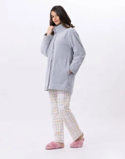 Veste En Micropolaire FELICITA 870 Gris 12 Veste En Micropolaire FELICITA 870 Gris -Pyjama Chic Femme Magasin veste en micropolaire felicita 870 gris 5