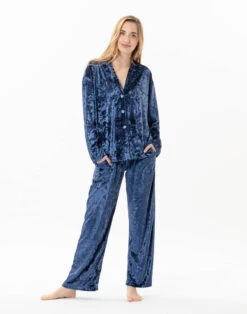 Veste En Panne De Velours PLATINE 870 Bleu