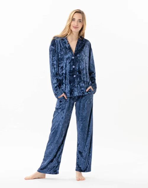 Veste En Panne De Velours PLATINE 870 Bleu