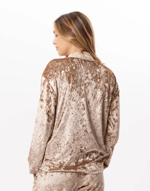 Veste En Panne De Velours PLATINE 870 Doré 10 Veste En Panne De Velours PLATINE 870 Doré -Pyjama Chic Femme Magasin veste en panne de velours platine 870 dore 4