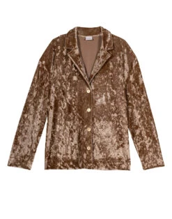Veste En Panne De Velours PLATINE 870 Doré -Pyjama Chic Femme Magasin veste en panne de velours platine 870 dore 5