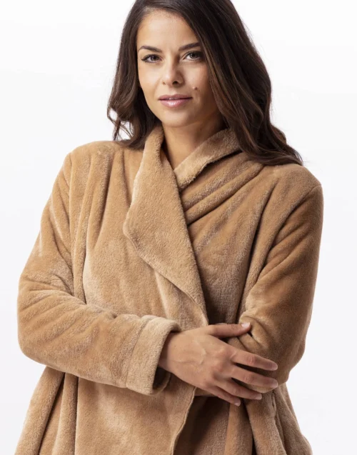 Pyjama Chic Femme Magasin -Pyjama Chic Femme Magasin veste en peluche flanelle essentiel 873 dore 1