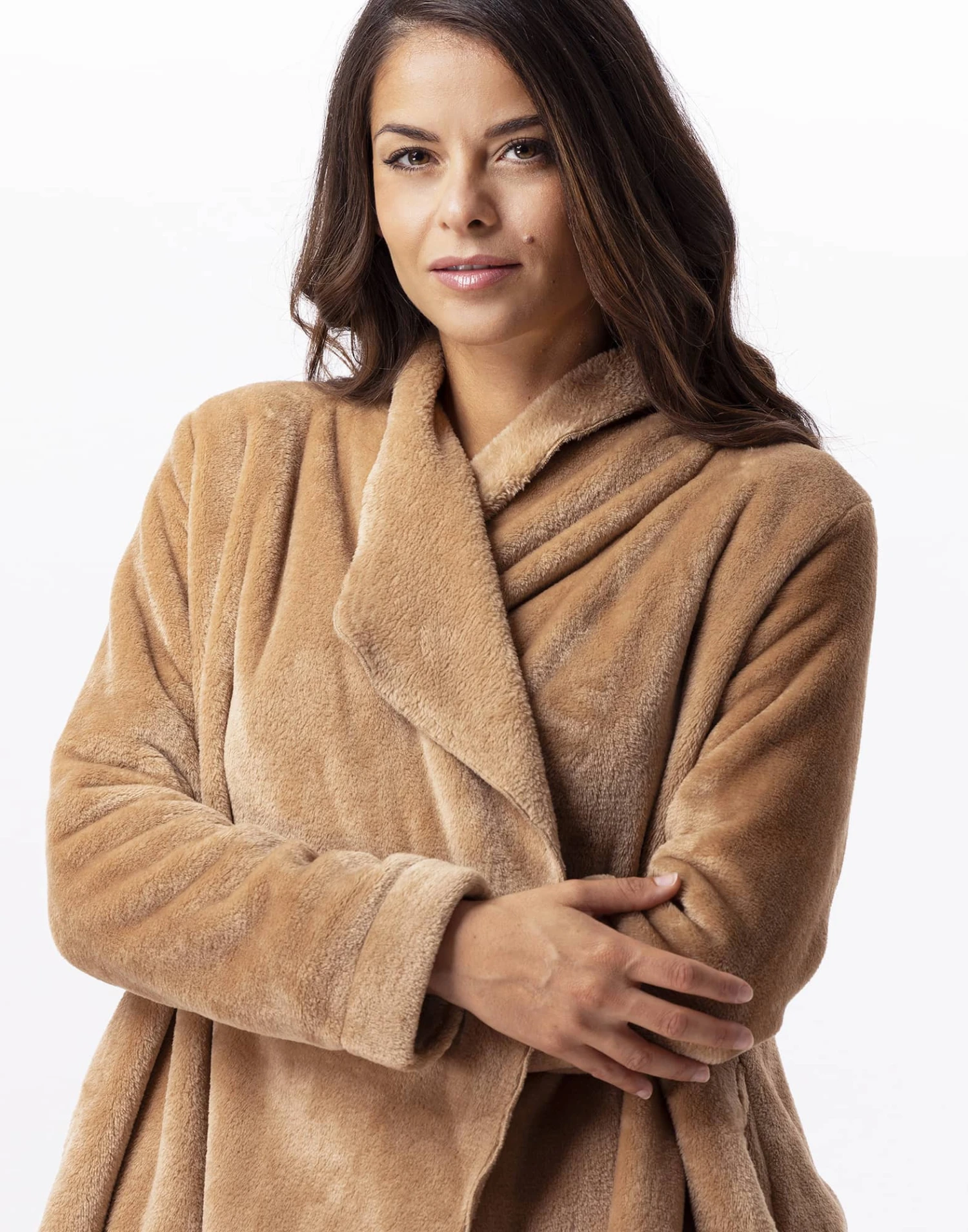 Veste En Peluche Flanelle ESSENTIEL 873 Doré 2 Veste En Peluche Flanelle ESSENTIEL 873 Doré – Image 2