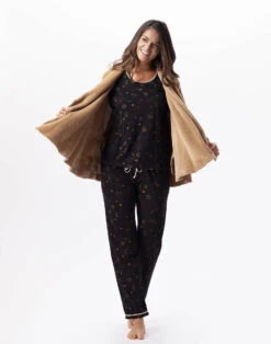 Veste En Peluche Flanelle ESSENTIEL 873 Doré 8 Veste En Peluche Flanelle ESSENTIEL 873 Doré -Pyjama Chic Femme Magasin veste en peluche flanelle essentiel 873 dore 2