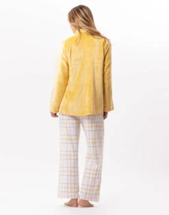 Veste En Peluche Flanelle ESSENTIEL 873 Pollen -Pyjama Chic Femme Magasin veste en peluche flanelle essentiel 873 pollen 4