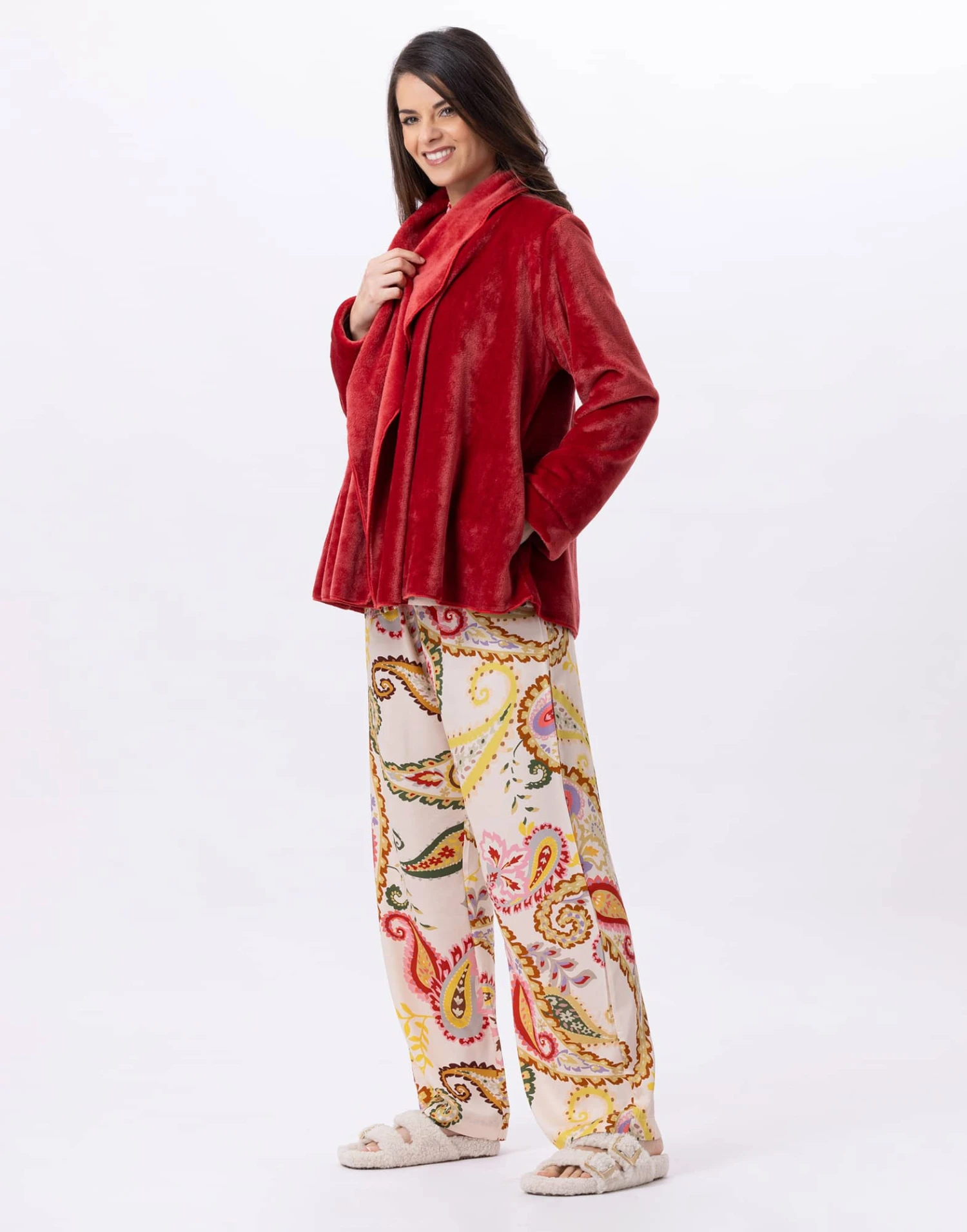 Veste En Peluche Flanelle ESSENTIEL 873 Tomette 4 Veste En Peluche Flanelle ESSENTIEL 873 Tomette – Image 4