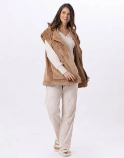 Veste En Peluche Flanelle ESSENTIEL 876 Doré 9 Veste En Peluche Flanelle ESSENTIEL 876 Doré -Pyjama Chic Femme Magasin veste en peluche flanelle essentiel 876 dore 3