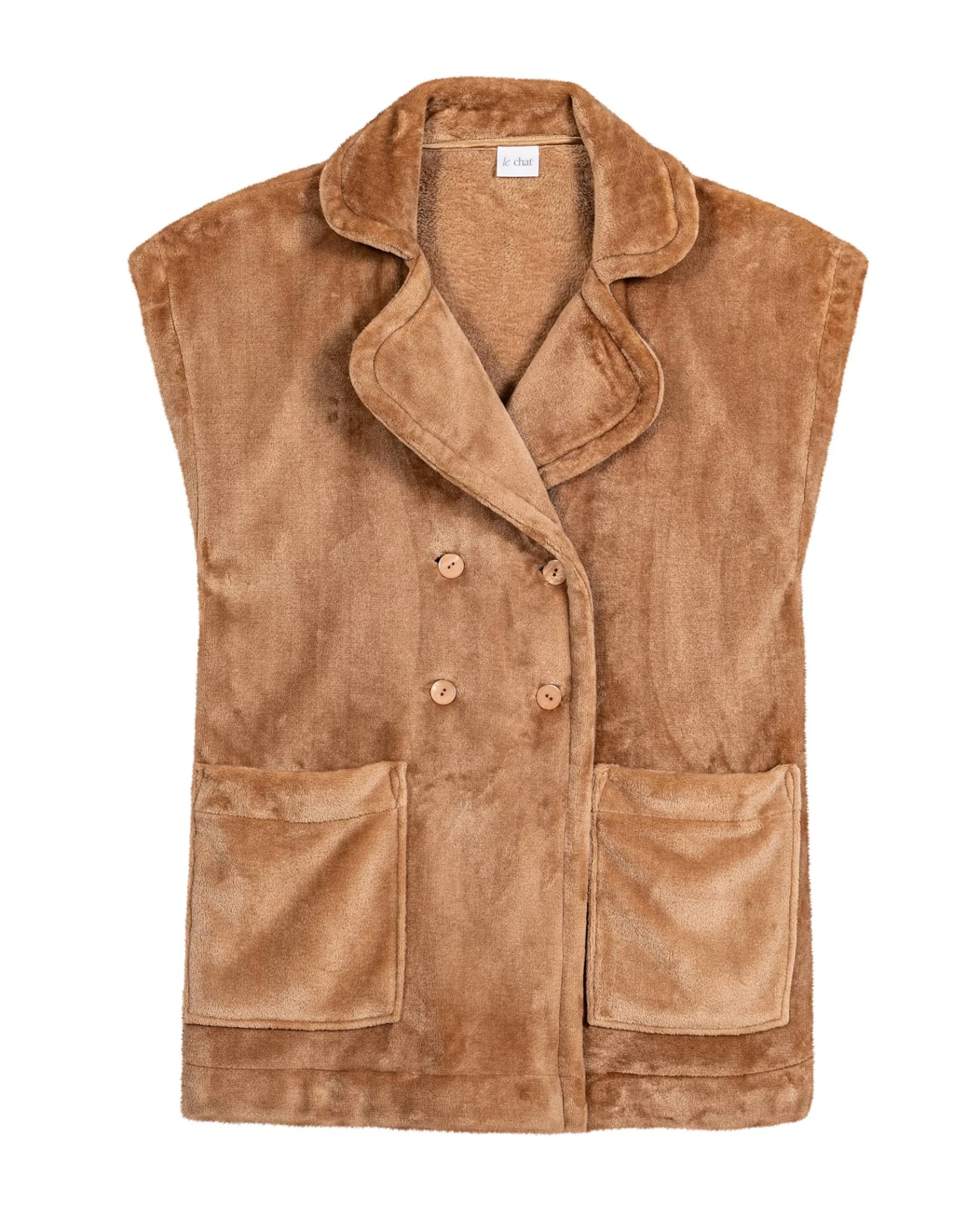 Veste En Peluche Flanelle ESSENTIEL 876 Doré 6 Veste En Peluche Flanelle ESSENTIEL 876 Doré – Image 6