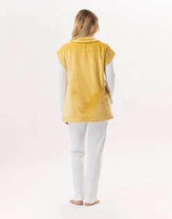 Veste En Peluche Flanelle ESSENTIEL 876 Pollen -Pyjama Chic Femme Magasin veste en peluche flanelle essentiel 876 pollen 5