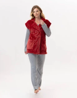 Veste En Peluche Flanelle ESSENTIEL 876 Tomette 9 Veste En Peluche Flanelle ESSENTIEL 876 Tomette -Pyjama Chic Femme Magasin veste en peluche flanelle essentiel 876 tomette 2