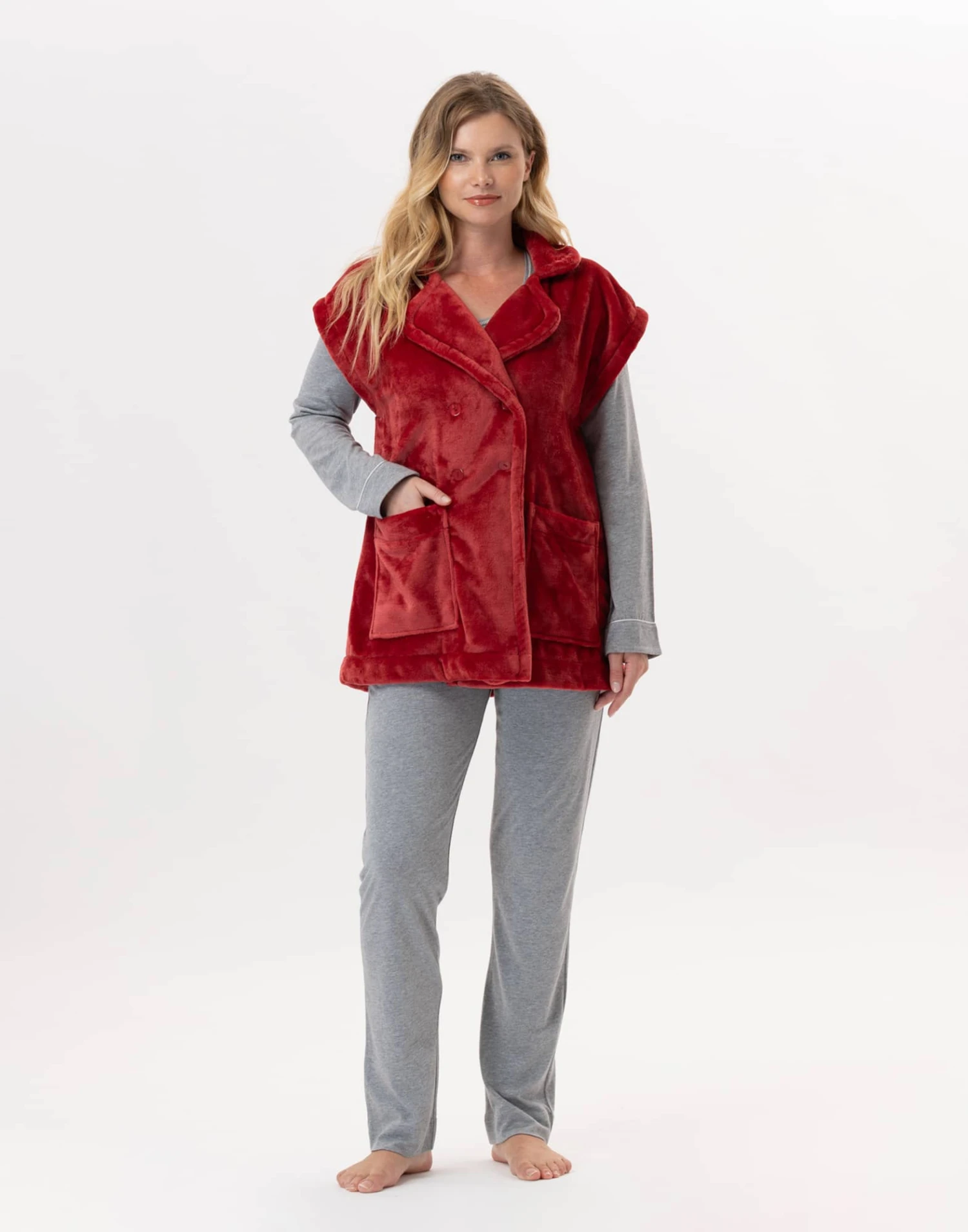 Veste En Peluche Flanelle ESSENTIEL 876 Tomette 1 Veste En Peluche Flanelle ESSENTIEL 876 Tomette