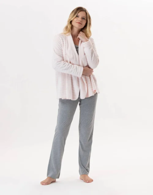 Veste En Peluche Flanelle ESSENTIEL H73RL Poudre 8 Veste En Peluche Flanelle ESSENTIEL H73RL Poudre -Pyjama Chic Femme Magasin veste en peluche flanelle essentiel h73rl poudre 3