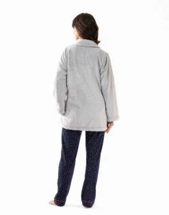 Veste En Peluche Flanelle ESSENTIEL H77A Gris 10 Veste En Peluche Flanelle ESSENTIEL H77A Gris -Pyjama Chic Femme Magasin veste en peluche flanelle essentiel h77a gris 4