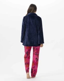 Veste En Peluche Flanelle ESSENTIEL H77A Marine 10 Veste En Peluche Flanelle ESSENTIEL H77A Marine -Pyjama Chic Femme Magasin veste en peluche flanelle essentiel h77a marine 4