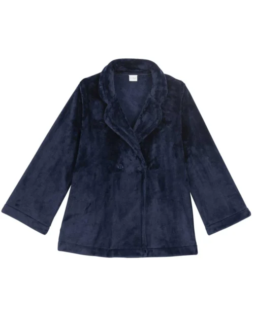 Veste En Peluche Flanelle ESSENTIEL H77A Marine -Pyjama Chic Femme Magasin veste en peluche flanelle essentiel h77a marine 5