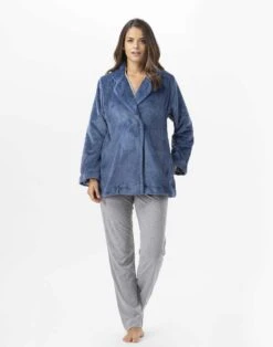 Veste En Peluche Flanelle ESSENTIEL H77A Prusse