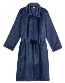 Veste Zippée En Peluche Flanelle ESSENTIEL 853 Prusse -Pyjama Chic Femme Magasin veste zippee en peluche flanelle essentiel 853 prusse 5