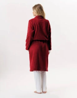 Veste Zippée En Peluche Flanelle ESSENTIEL 853 Tomette -Pyjama Chic Femme Magasin veste zippee en peluche flanelle essentiel 853 tomette 5