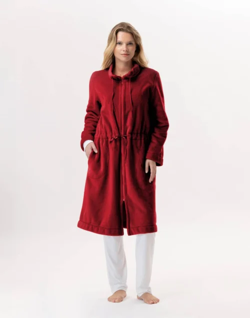 Veste Zippée En Peluche Flanelle ESSENTIEL 853 Tomette