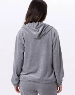 Veste Zippée En Velours VELVET 870Gris Chine -Pyjama Chic Femme Magasin veste zippee en velours velvet 870 gris chine 4