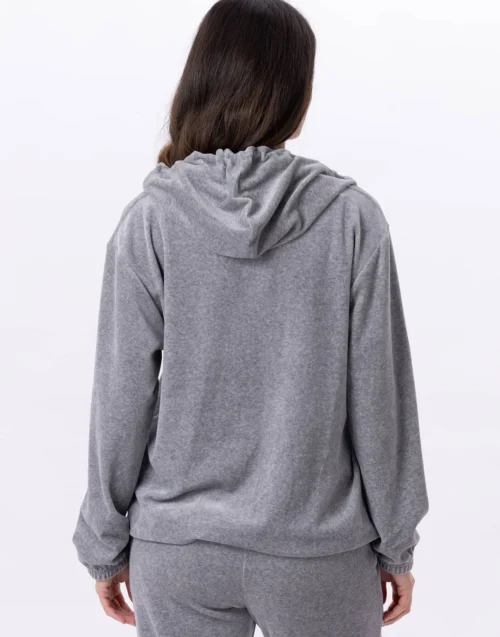 Veste Zippée En Velours VELVET 870Gris Chine -Pyjama Chic Femme Magasin veste zippee en velours velvet 870 gris chine 4