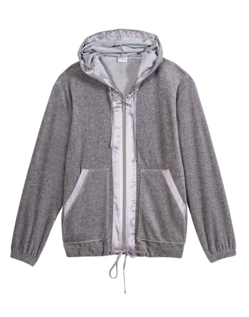 Veste Zippée En Velours VELVET 870Gris Chine -Pyjama Chic Femme Magasin veste zippee en velours velvet 870 gris chine 9